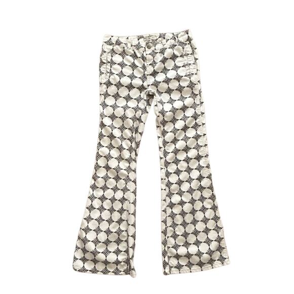 Vintage Free People Black & White Printed Flare Pants – W26, Y2K Denim - Picture 1 of 5